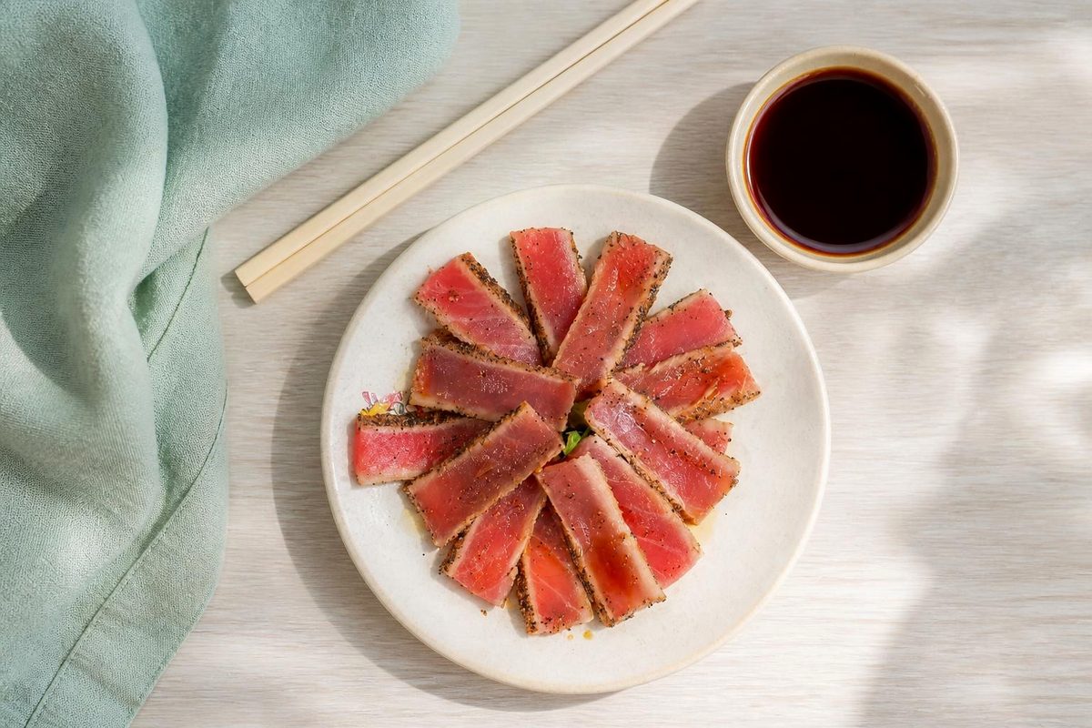 Seared black pepper tuna